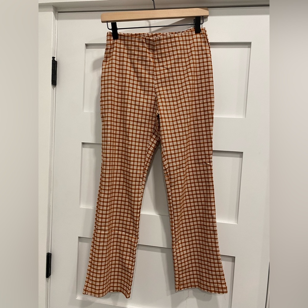 Alterd State size medium white and orange plaid pants